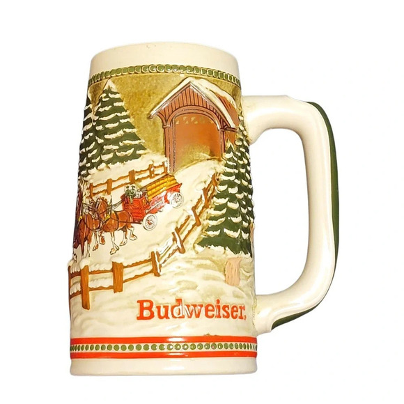 Anheuser-Busch Budweiser Holiday Christmas Clydesdales Limited Edition Stein - Picture 1 of 12